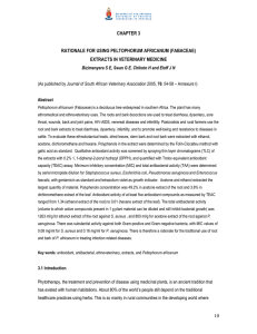 CHAPTER 3  RATIONALE FOR USING PELTOPHORUM AFRICANUM (FABACEAE) EXTRACTS IN VETERINARY MEDICINE