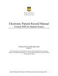 Electronic Patient Record Manual Clinical EPR for Student Nurses