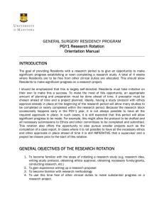 GENERAL SURGERY RESIDENCY PROGRAM PGY1 Research Rotation Orientation Manual