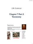 Life Science Chapter 7 Part 2 Taxonomy Puma concolor