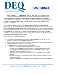 FACT SHEET HOUSEHOLD PHARMACEUTICAL WASTE DISPOSAL