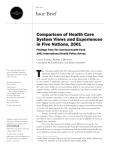 T Issue Brief Comparison of Health Care System Views and Experiences