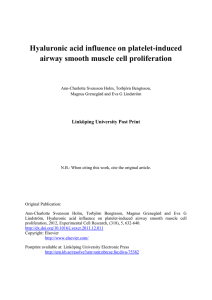 Hyaluronic acid influence on platelet-induced airway smooth muscle cell proliferation