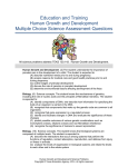 Education and Training Human Growth and Development Multiple Choice Science Assessment Questions