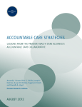ACCOUNTABLE CARE STRATEGIES LESSONS FROM THE PREMIER HEALTH CARE ALLIANCE’S