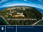 2015 Vancouver Summer Program