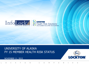 UNIVERSITY OF ALASKA FY 15 MEMBER HEALTH RISK STATUS  NOVEMBER 11, 2015