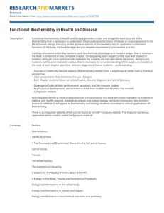 Functional Biochemistry in Health and Disease Brochure