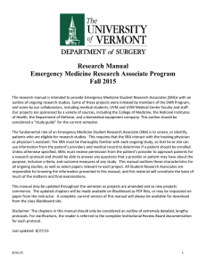 Research Manual Emergency Medicine Research Associate Program Fall 2015