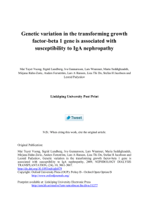 Genetic variation in the transforming growth susceptibility to IgA nephropathy