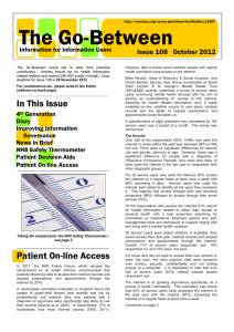 The Go-Between Issue 108   October 2012 Information for Information Users