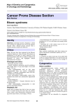 Cancer Prone Disease Section Bloom syndrome Atlas of Genetics and Cytogenetics