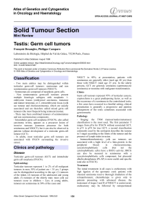 Solid Tumour Section Testis: Germ cell tumors Atlas of Genetics and Cytogenetics