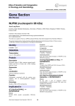 Gene Section NUP98 (nucleoporin 98 kDa) Atlas of Genetics and Cytogenetics
