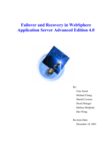 Failover and Recovery in WebSphere Application Server Advanced Edition 4.0
