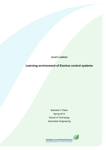 Jouni Laakso Learning environment of Exertus control systems  ’s Thesis