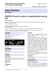 Gene Section FANCD2 (Fanconi anemia, complementation group D2) Atlas of Genetics and Cytogenetics