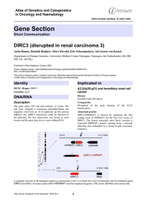 Gene Section DIRC3 (disrupted in renal carcinoma 3) in Oncology and Haematology