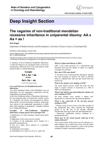 Deep Insight Section The vagaries of non-traditional mendelian Aa = aa !