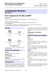 Leukaemia Section t(11;17)(q23;q12-21) MLL/LASP1 Atlas of Genetics and Cytogenetics in Oncology and Haematology