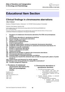 Educational Item Section Clinical findings in chromosome aberrations in Oncology and Haematology