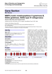Gene Section MMP9 (matrix metallopeptidase 9 (gelatinase B,