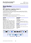 Gene Section IRF1 (interferon regulatory factor 1) Atlas of Genetics and Cytogenetics