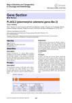 Gene Section PLAGL2 (pleomorphic adenoma gene-like 2) Atlas of Genetics and Cytogenetics