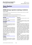 Gene Section DRAM (damage-regulated autophagy modulator) Atlas of Genetics and Cytogenetics