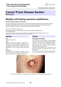 Cancer Prone Disease Section Multiple self-healing squamous epithelioma in Oncology and Haematology