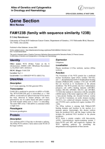 Gene Section FAM123B (family with sequence similarity 123B) in Oncology and Haematology