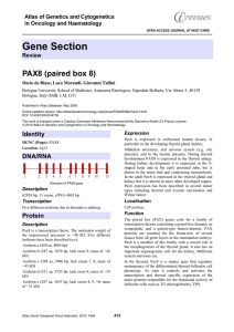 Gene Section PAX8 (paired box 8) Atlas of Genetics and Cytogenetics