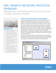 EMC SMARTS NETWORK PROTOCOL MANAGER Management That Enables Service Assurance for