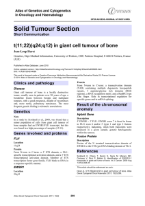 Solid Tumour Section t(11 22)(q24 12) in giant cell tumour of bone