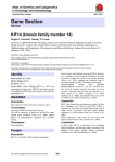 Gene Section KIF14 (kinesin family member 14) Atlas of Genetics and Cytogenetics