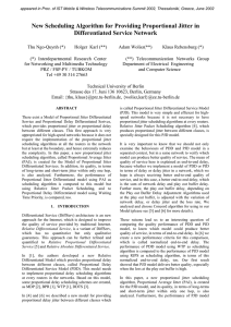 New Scheduling Algorithm for Providing Proportional Jitter in Differentiated Service Network