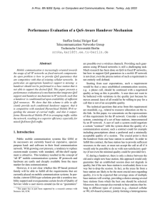 Performance Evaluation of a QoS-Aware Handover Mechanism Steffen Sroka , Holger Karl