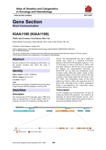 Gene Section KIAA1199 (KIAA1199) Atlas of Genetics and Cytogenetics in Oncology and Haematology