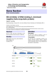 Gene Section ID2 (inhibitor of DNA binding 2, dominant negative helix-loop-helix protein)