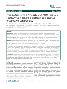 Introduction of the AmpliChip CYP450 Test to a prospective cohort study