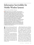 Information Survivability for Mobile Wireless Systems