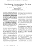 Cyber Situational Awareness through Operational Streaming Analysis
