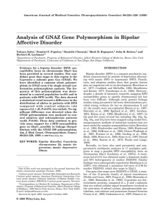 Analysis of GNAZ Gene Polymorphism in Bipolar Affective Disorder