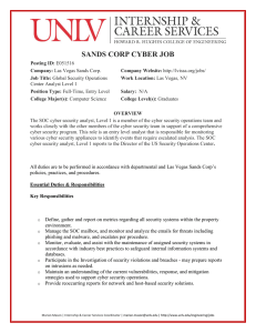 SANDS CORP CYBER JOB