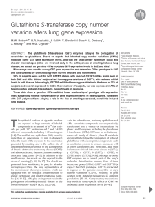 Glutathione S-transferase copy number variation alters lung gene expression M.W. Butler*