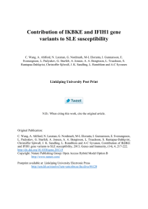 Contribution of IKBKE and IFIH1 gene variants to SLE susceptibility