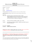 BIOB11 H3S Molecular Aspects of Cellular and Genetic Processes Winter 2014