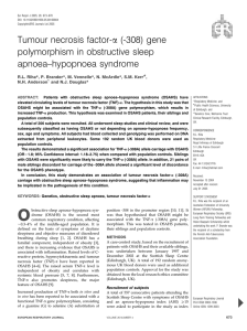 Tumour necrosis factor-a (-308) gene polymorphism in obstructive sleep apnoea–hypopnoea syndrome