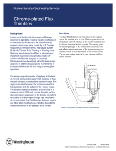 Chrome-plated Flux Thimbles Nuclear Services/Engineering Services Background