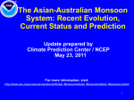 The Asian-Australian Monsoon System: Recent Evolution, Current Status and Prediction Update prepared by